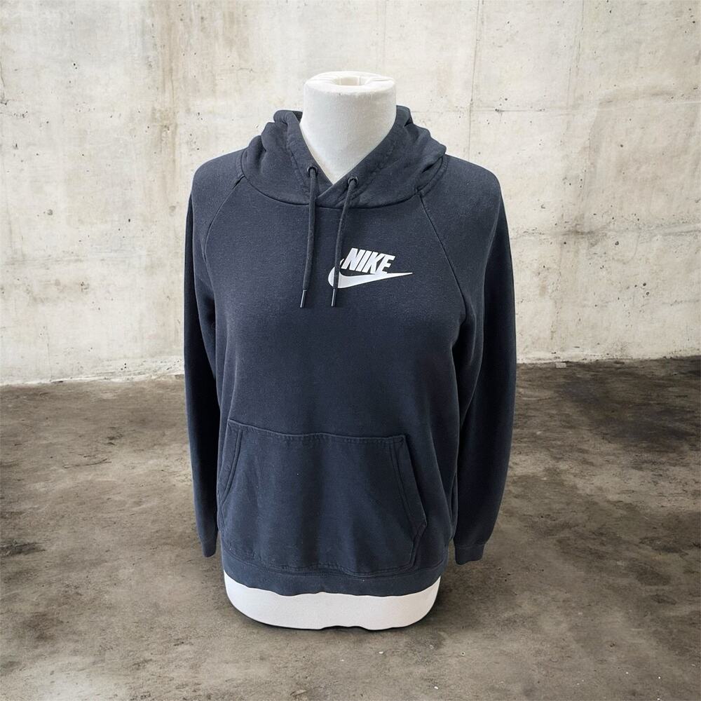 Nike Fleece Pullover Hoodie Women’s Size Small Black Drawstring Front Pouch